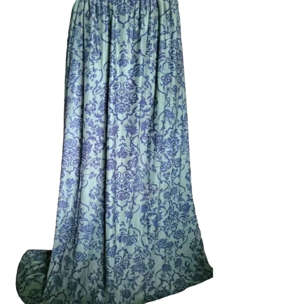 Hippie Floral Print Split Thigh Skirt - L